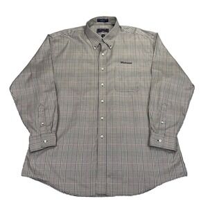 Budweiser Mens Button Up Shirt Size XL Casual 80's Cotton Plaid Anheuser Busch